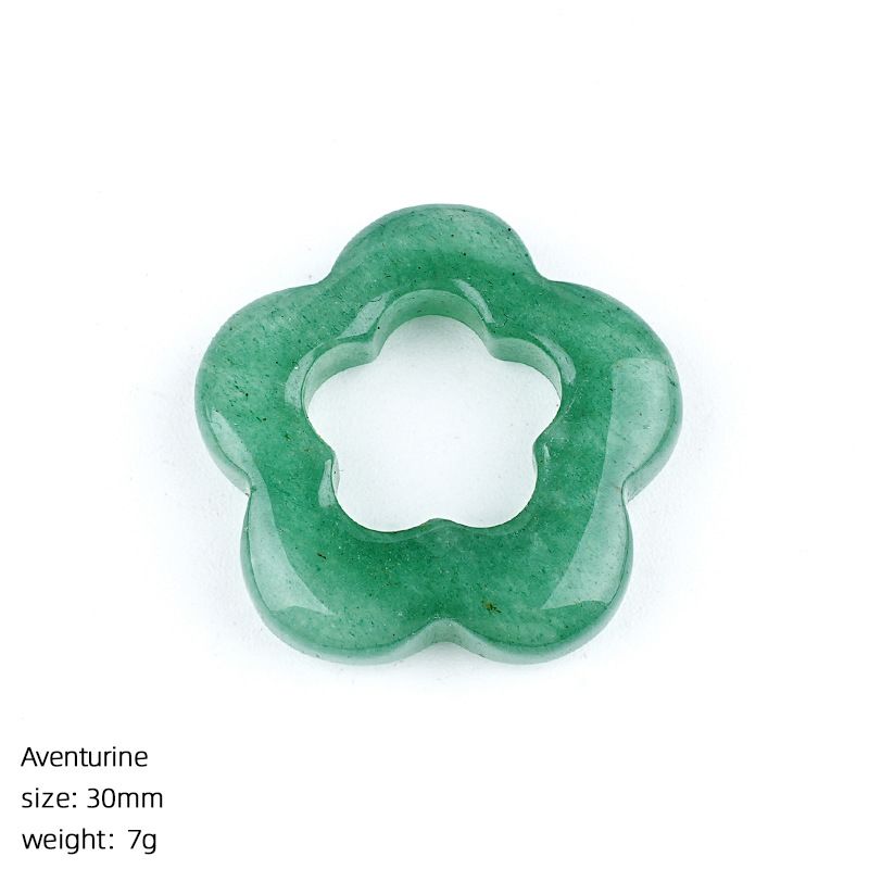30Mm pingente de flor de cristal natural antigo DIY colar brincos pingente oco pedra áspera flor de ameixa acessórios de jóias