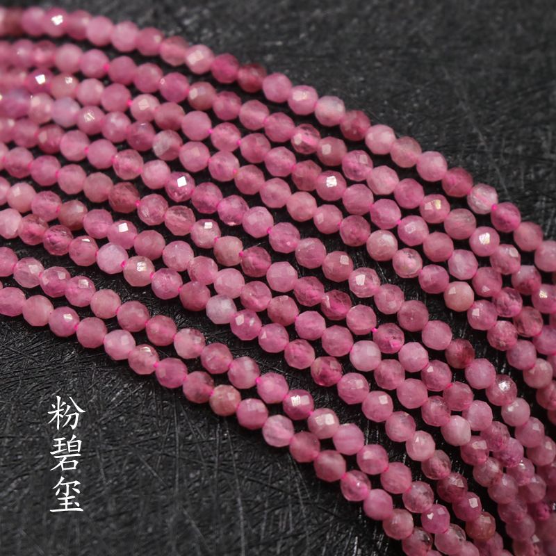 258-Turmalina cristal granada água-marinha padrão vermelho corte 3 mm contas soltas DIY pequenas contas redondas acessórios material