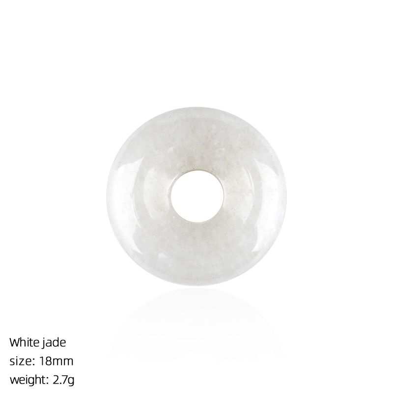18Mm fivela de segurança de pedra natural pingente grande buraco redondo ágata nostálgico acessórios de jóias de cristal ametista fivela de segurança