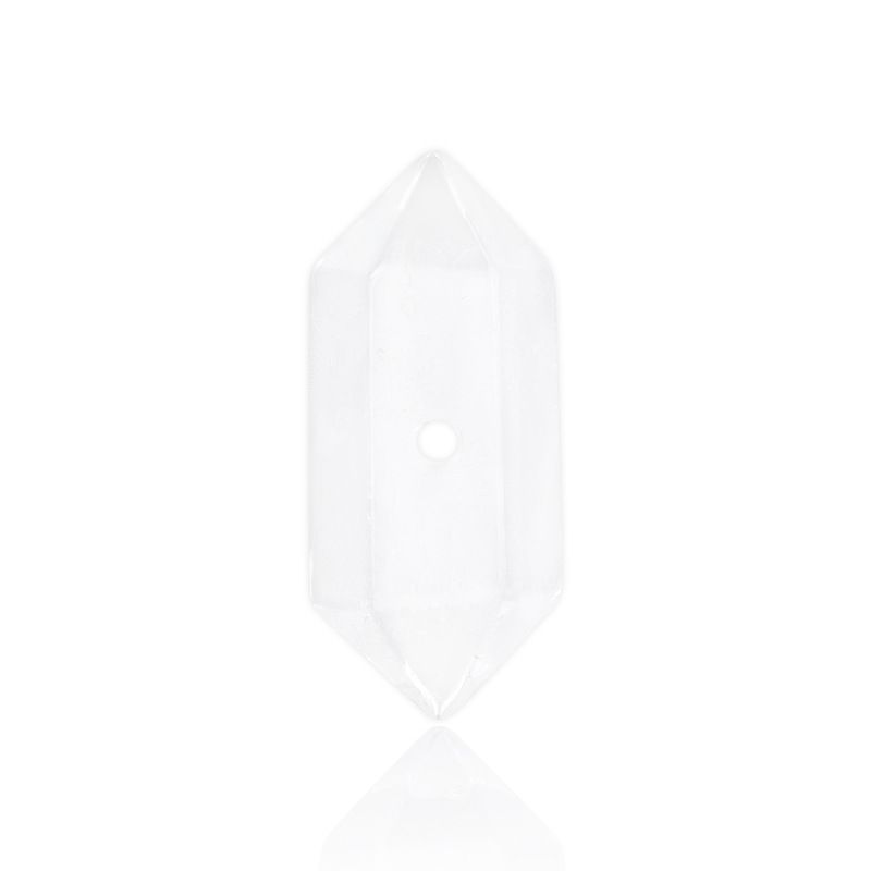 Cristal 8 * 20mm Ponta Dupla Pós Hexagonal Pulseira DIY Pingente Colar Acessórios Cristal Branco Ponta Dupla Pós Hexagonal
