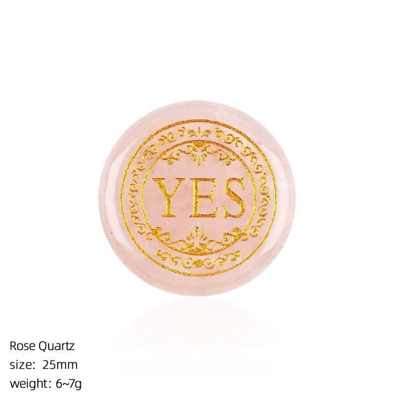 25Mm cristal natural decisão pedra transfronteiriça Europeia e americana sim / não duas opções uma dupla face letras redondas ágata escolha pedra