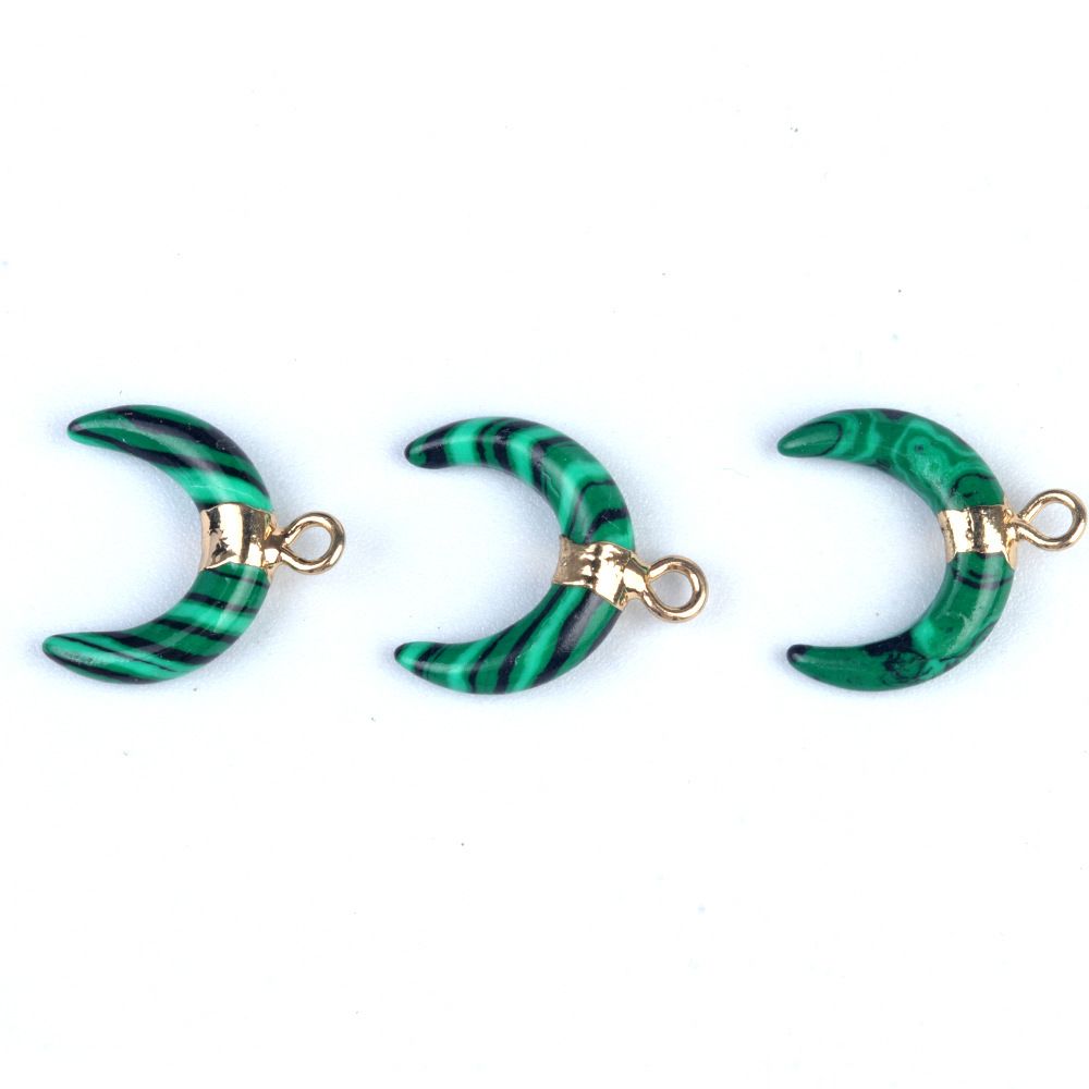 1440-Pó de cristal mini lua crescente pingente de chifre dourado Pingente de lua em forma de C DIY colar brincos material de jóias