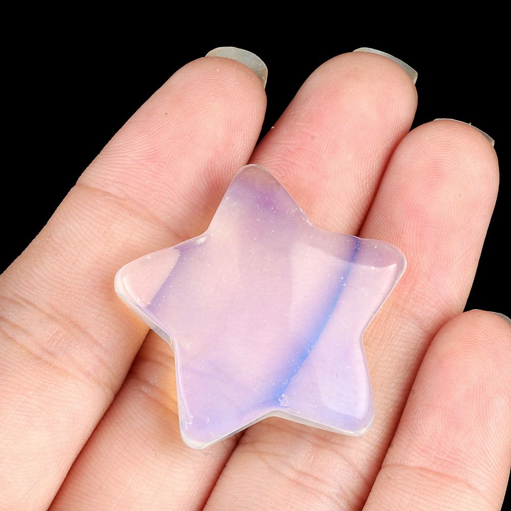 1433-30Mm pentagrama de cristal natural ágata estrela de pedra lua DIY estrela não porosa acessórios material