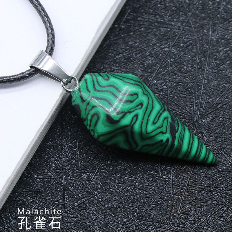 Pingente de Cristal Natural Hexagonal Cone Cônico Hexagonal Rômbolo Pêndulo eBay AliExpress Jóias