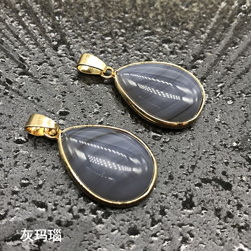 Nova venda quente, pingente de gota de água com bainha de ágata de cristal de ágata, colar de cobre turquesa.