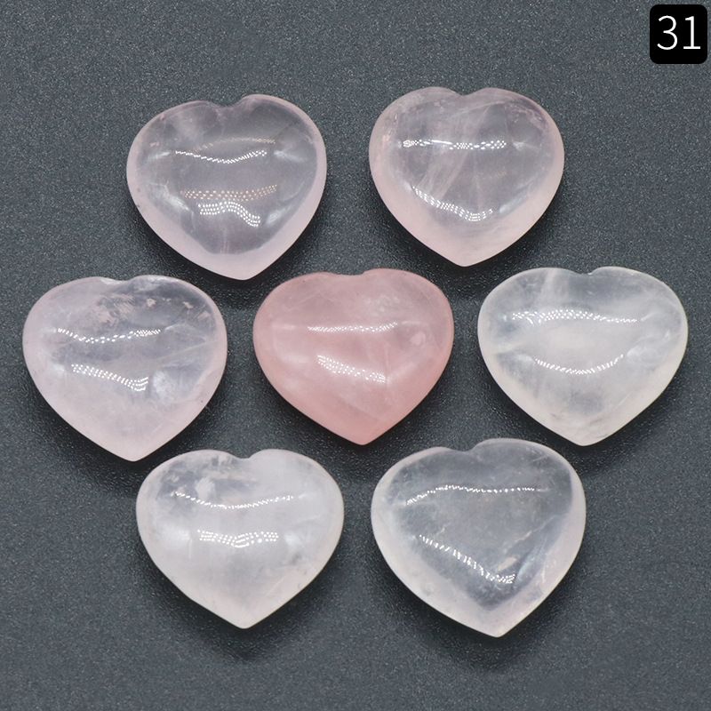 1451 - Pedra de Cristal Natural 20mm Ornamento de Pedra em Forma de Coração Sem Buracos Semi-Precioso Coração de Pêssego Decoração DIY