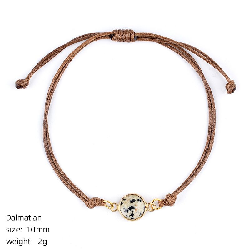 Pulseira de cristal natural retro boêmio tecido à mão ajustável corte de pedra bruta transfronteiriça fornecimento especial