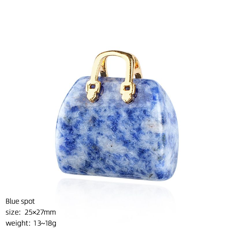 Pingente de saco de ágata de jade natural transfronteiriço paisagismo criativo colar DIY gravura cristal mini bolsa ornamento