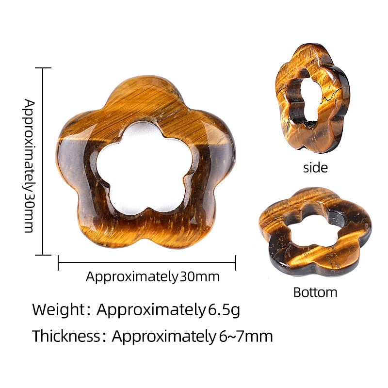 30Mm pingente de flor de cristal natural antigo DIY colar brincos pingente oco pedra áspera flor de ameixa acessórios de jóias