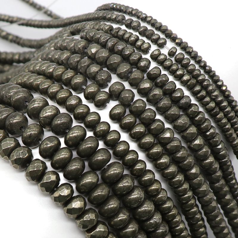Material de acessórios de jóias artesanais DIY Pirita corte contas planas 3-8mm trabalho em andamento contas soltas material de acessórios