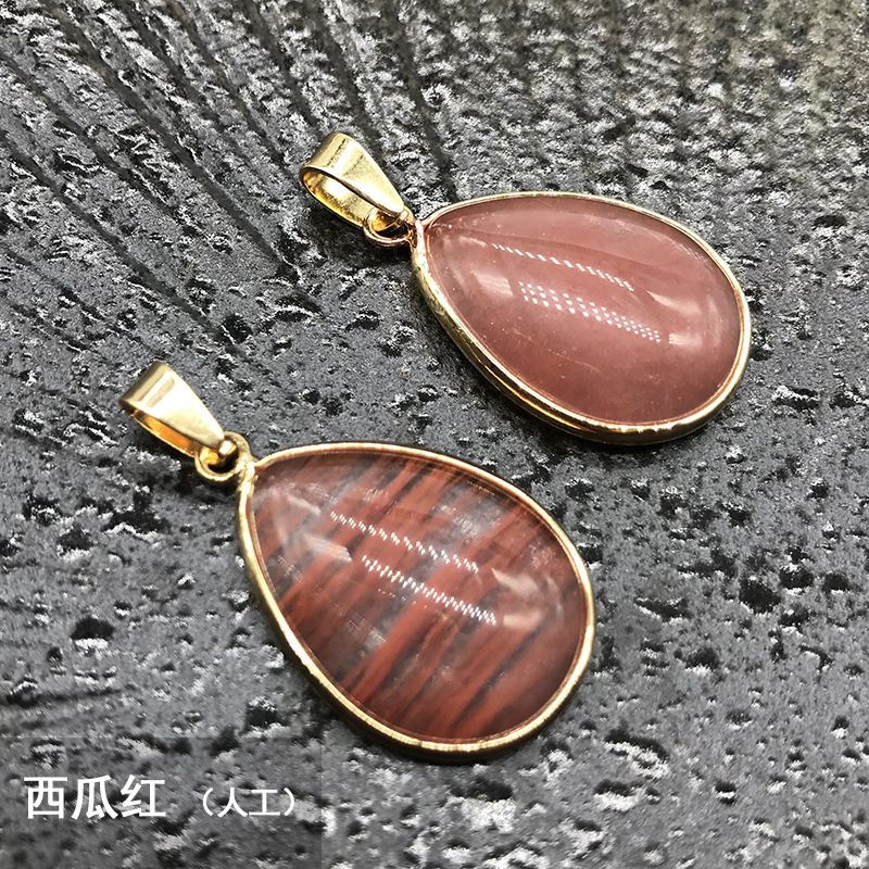 Nova venda quente, pingente de gota de água com bainha de ágata de cristal de ágata, colar de cobre turquesa.