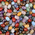 2323-Grânulos de Buraco Grande Grânulos Soltos de Cristal 13x18 Buraco 4mm Grânulos de Arroz Pedra de Ágata Grânulos Soltos DIY Acessórios de Jóias