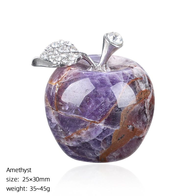 Transfronteiriço 30mm ornamento de maçã de pedra natural Presente de Natal Véspera de Natal decoração de mesa cristal ágata maçã grande