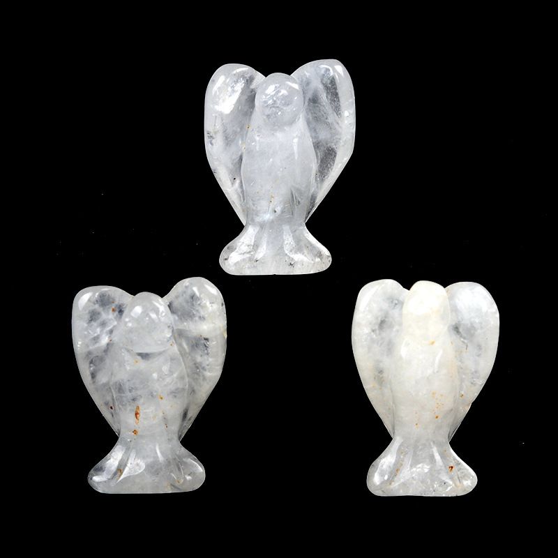 1687-1Em cristal anjinho não poroso, pedra de ágata de cristal natural escultura pequeno paisagismo artificial mini ornamento