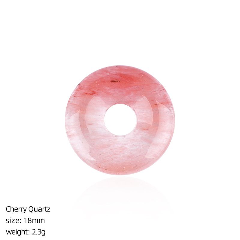 18Mm fivela de segurança de pedra natural pingente grande buraco redondo ágata nostálgico acessórios de jóias de cristal ametista fivela de segurança