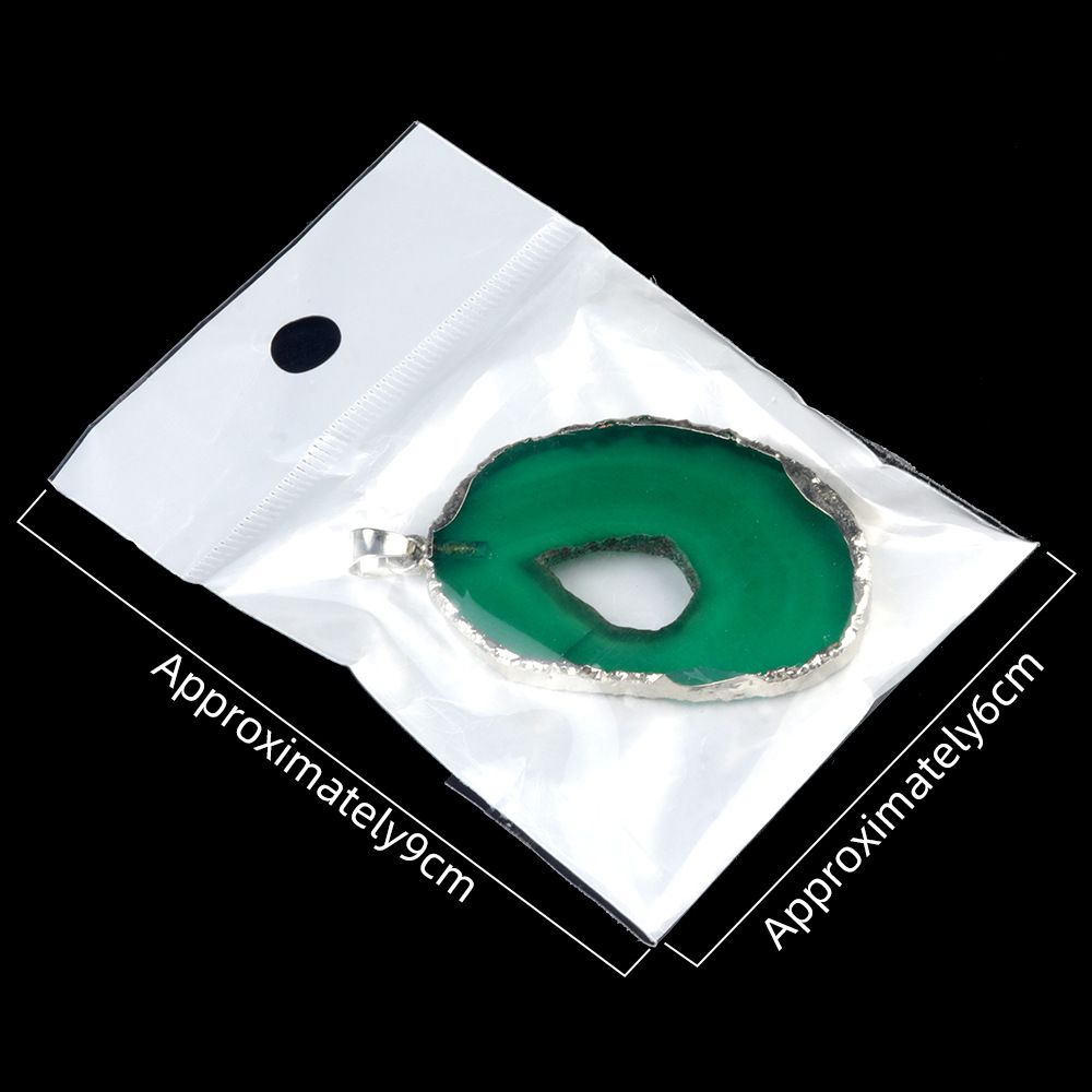 1922-30 ~ 65mm grande fatia de ágata com borda dourada pingente de fatia de ágata irregular colar