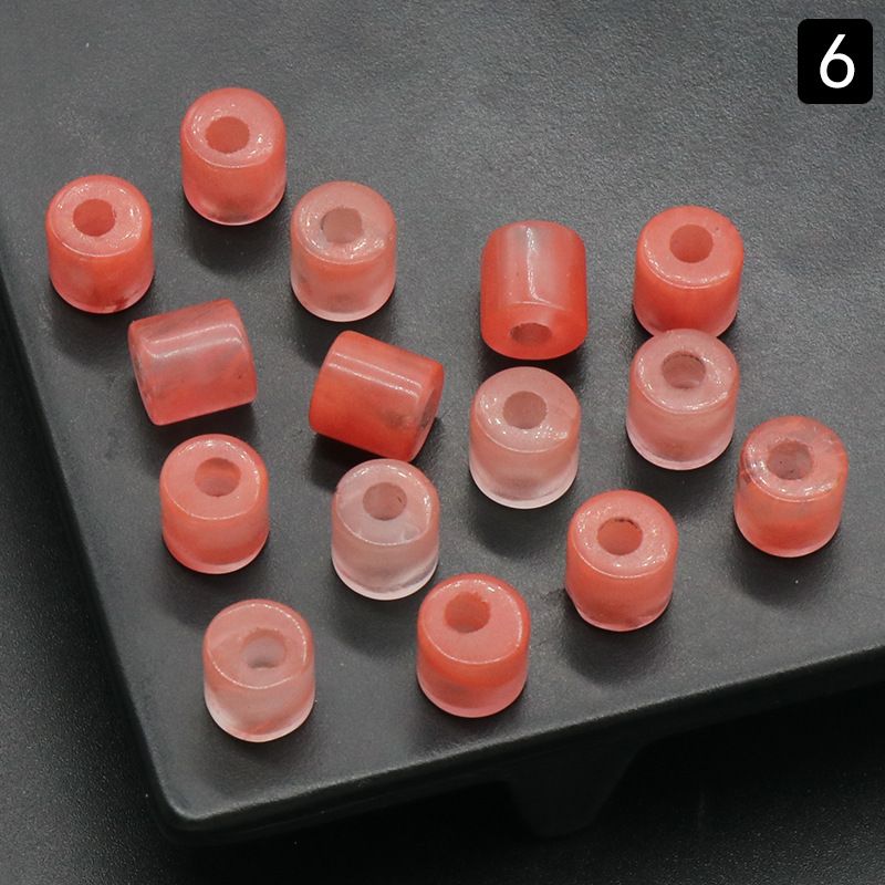 1220-Grandes contas de buraco de cristal natural ágata pedra cilíndrica solta contas 9 × 9mm buraco 3mm acessórios de jóias DIY