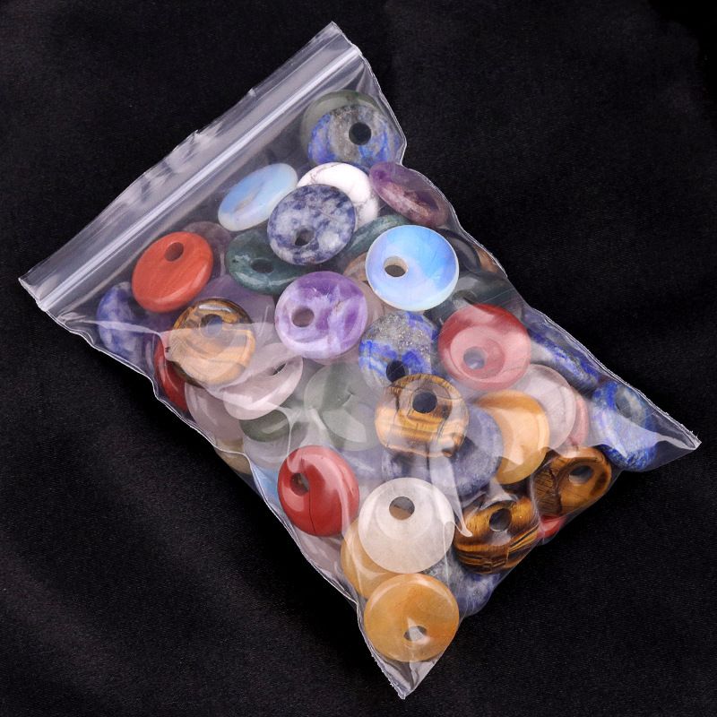 2303-20mm Pedra de Cristal Natural com Furo de Paz Pingente Fivela Princesa Acessório Nostálgico DIY