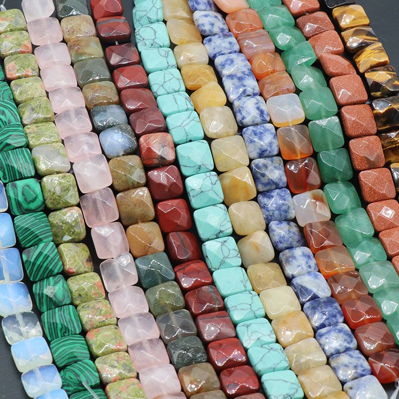 1369-12 * 12Mm seção quadrada, quadrado de pedra de ágata de cristal natural DIY acessórios de jóias material