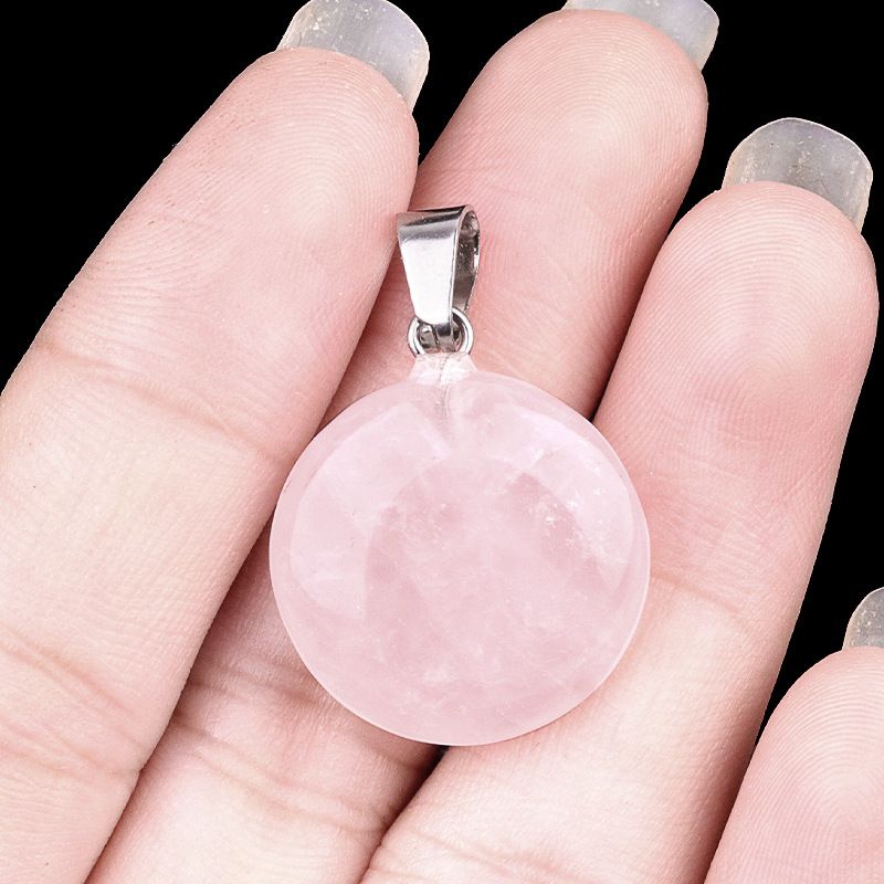 1821-20Mm cristal ágata jade redondo pingente plano, pingente de disco de pedra semipreciosa acessórios de jóias DIY
