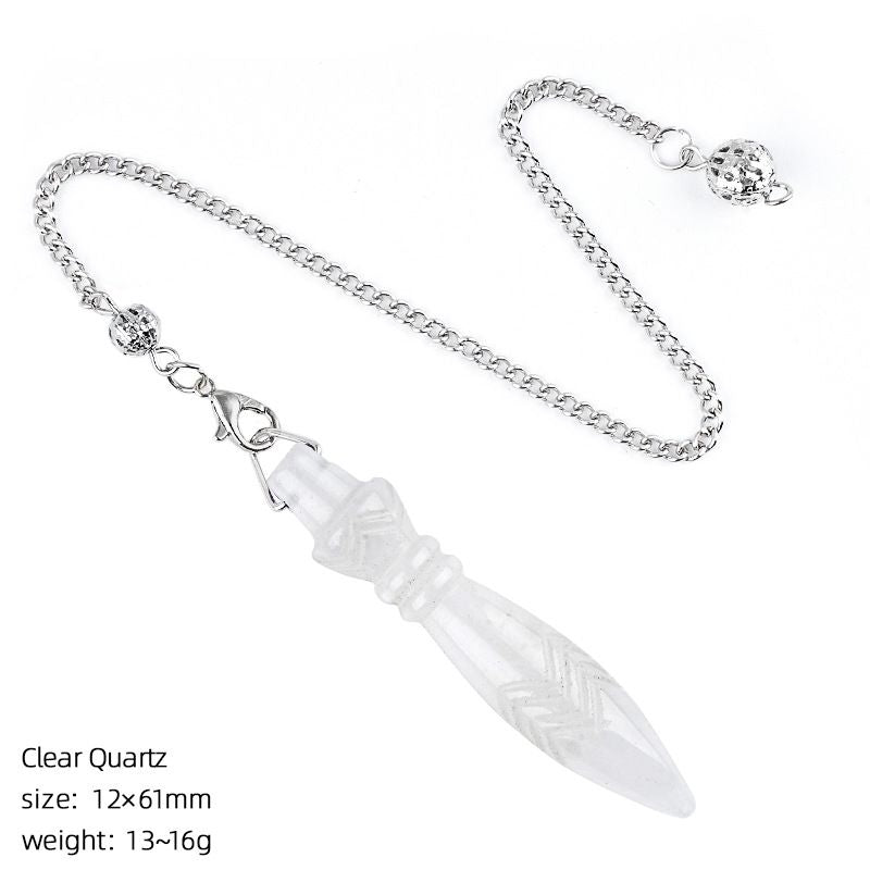 Pingente de pêndulo de cristal natural transfronteiriço Cetro vintage Meditação de ioga Frequência ajustável Thoth Thoth Pêndulo de jade