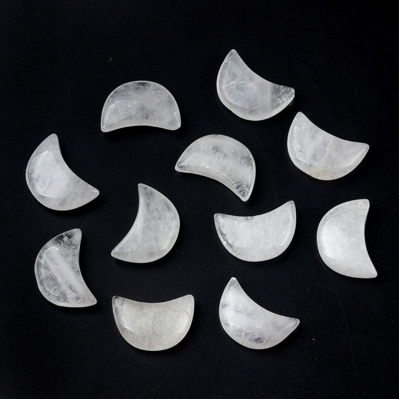 1668-20Mm lua não porosa, ágata de cristal natural cabeça de pedra semipreciosa crescente DIY material de joalheria artesanal