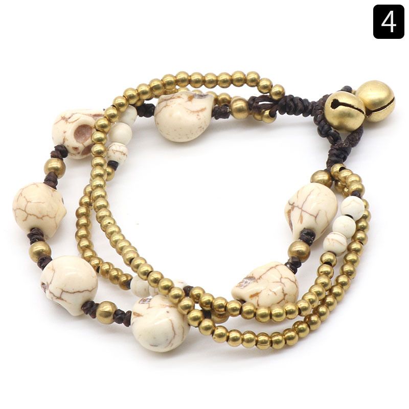 1155-Colorido Turquesa Crânio Pulseira desejo AliExpress Ebay Transfronteiriço Jóias Pulseira