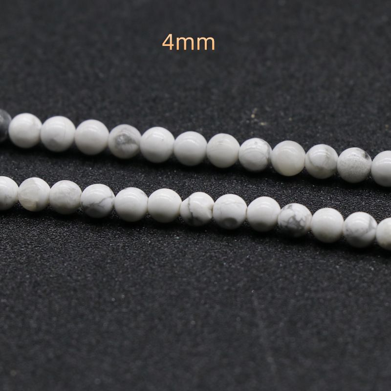 220-Howlite White Pine Miçangas Redondas Grânulos Soltos 4-12mmdiy Pedra Frisada Acessórios Jóias Atacado Pedra Natural