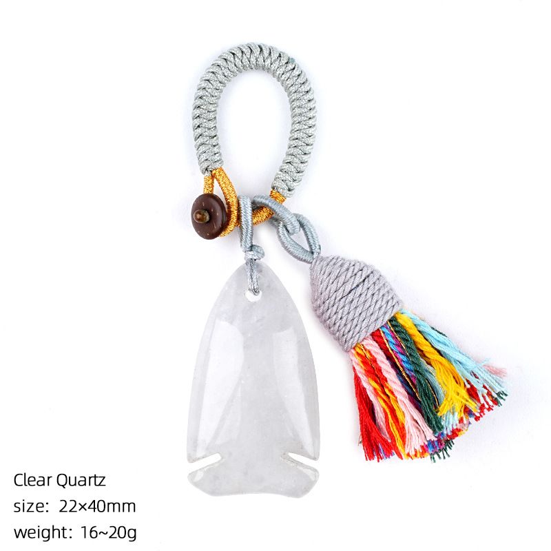 Natural cristal pequeno peixe chaveiro boêmio saco de roupas carro ágata jade pingente em forma de peixe