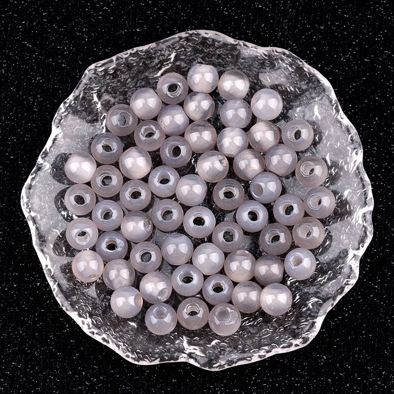 309-Grânulos Macroporosos Cristal Natural Ágata Jade Pedra Macroporosa Grânulos Soltos 8mm Buraco 3mmdiy Tecelagem Acessórios