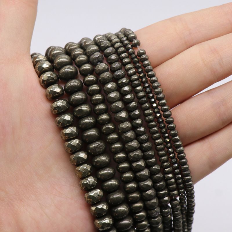 Material de acessórios de jóias artesanais DIY Pirita corte contas planas 3-8mm trabalho em andamento contas soltas material de acessórios