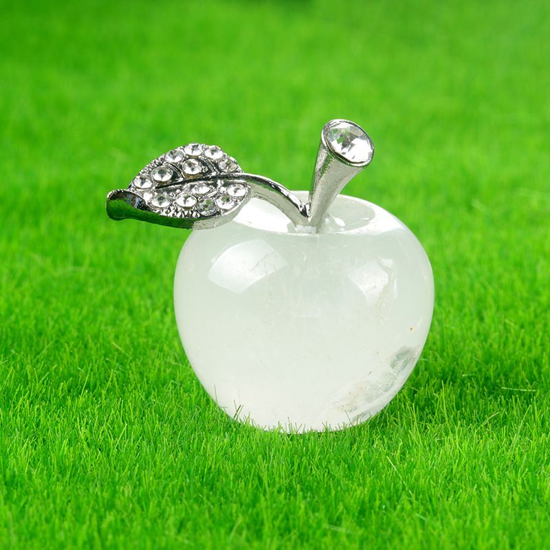 1683-Pedra de ágata de cristal maçã de 25 mm, decoração de véspera de Natal, mini enfeite de carro para casa