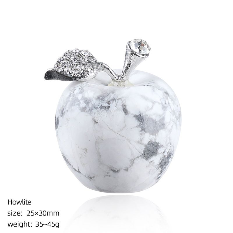 30Mm de cristal natural ornamento de maçã grande transfronteiriço Home Desktop Crafts Véspera de Natal Jade Apple