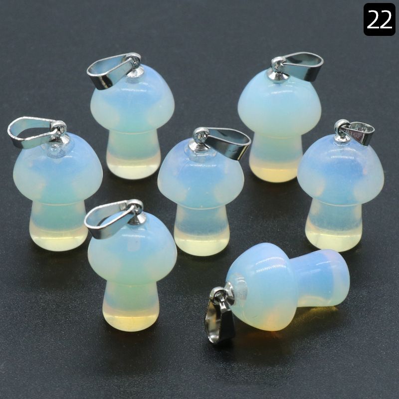 1468-Pedra de Cristal Natural 2CM Mini Pingente De Cogumelo Pequeno Colar Acessórios Pingente De Moldagem De Cogumelo DIY