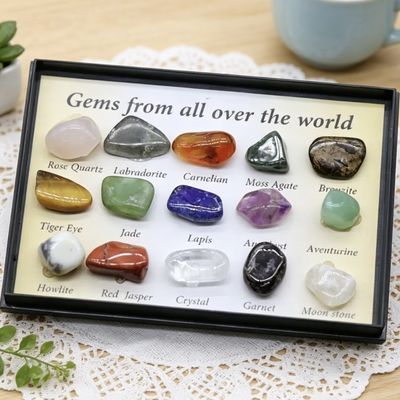 15 Minijoias de Ágata de Cristal, Pedra de Polimento de Rocha Mineral de Minério, Minério de Caixa de Ensino de Geologia