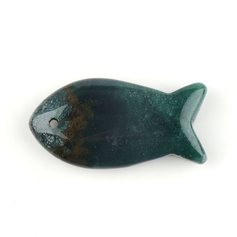 Atacado transfronteiriço 38mm cristal natural pingente de peixe pequeno DIY pedra criativa perfurada ágata pedra colar em forma de peixe