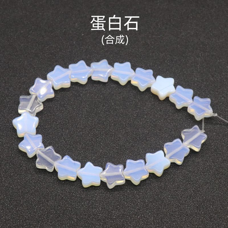 254-Cristal em pó estrela de cinco pontas, estrela de ágata contas soltas DIY pulseira de pedra natural artesanal brincos acessórios de jóias materiais