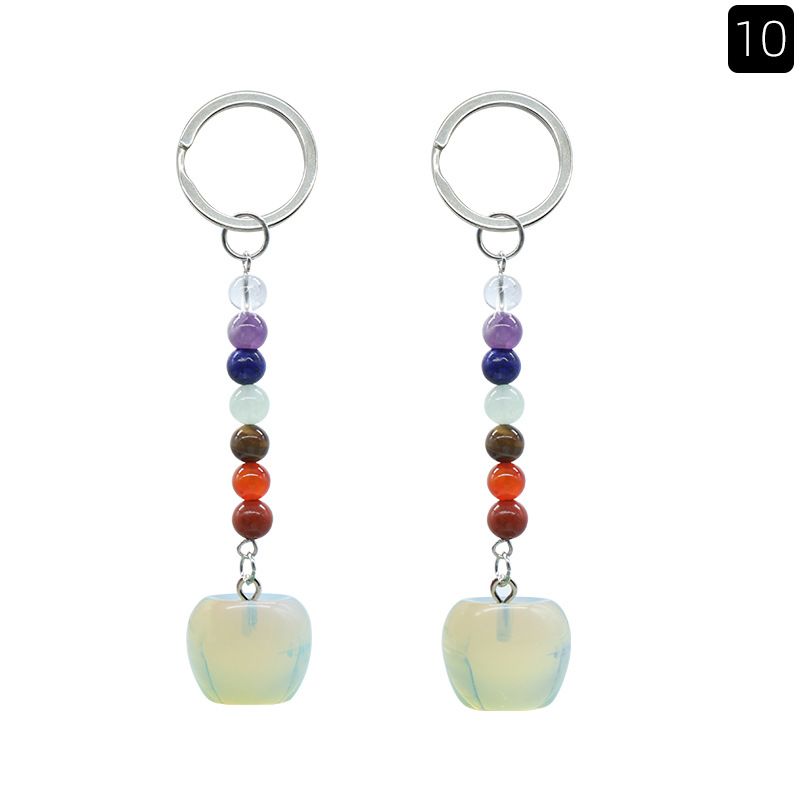 1478-Pequeno Chaveiro de Maçã Cristal Natural Pedra Colorida Pingente De Maçã De 20mm, Decoração De Véspera De Natal