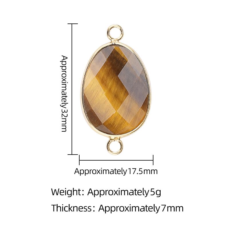 1640 Pingente de pedra semipreciosa de corte de bainha, pulseira de cristal natural artesanal DIY colar de jóias acessórios de conector de suspensão dupla