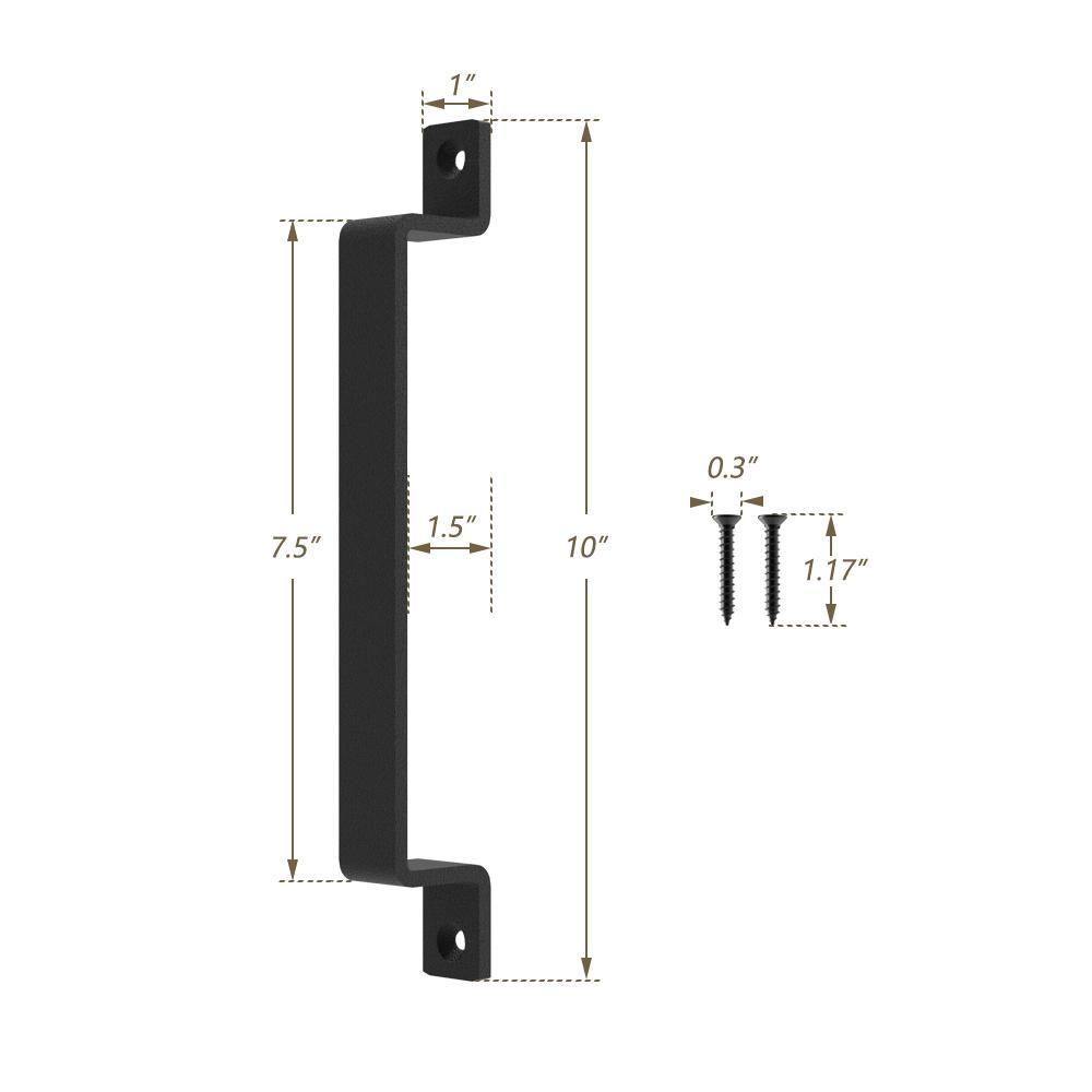 10 in. Black Steel Sliding Barn Door Handle