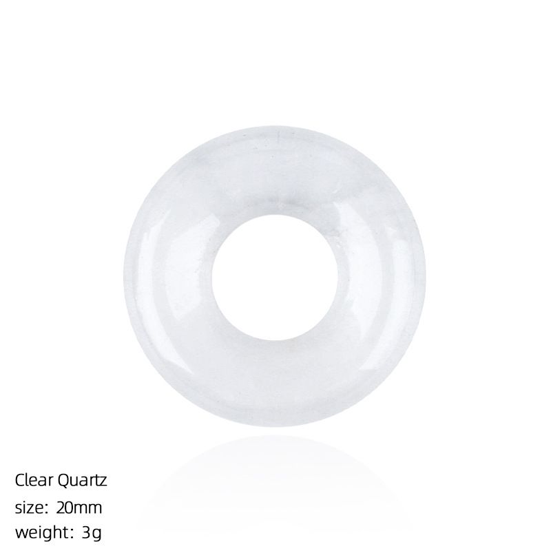 20Mm Ametista Donut Pingente Brincos DIY Pulseira Colar Anel Redondo Cristal Natural Acessórios Bagel