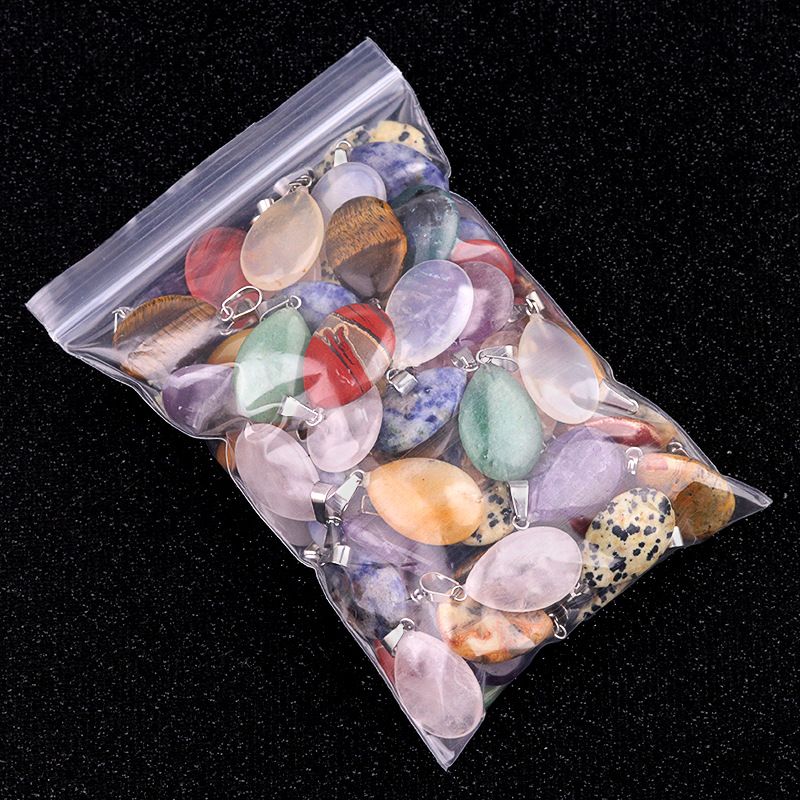 1743-16X24mm pedra de cristal natural ágata pingente de gota de água plana, pingente de pedra DIY acessórios de jóias