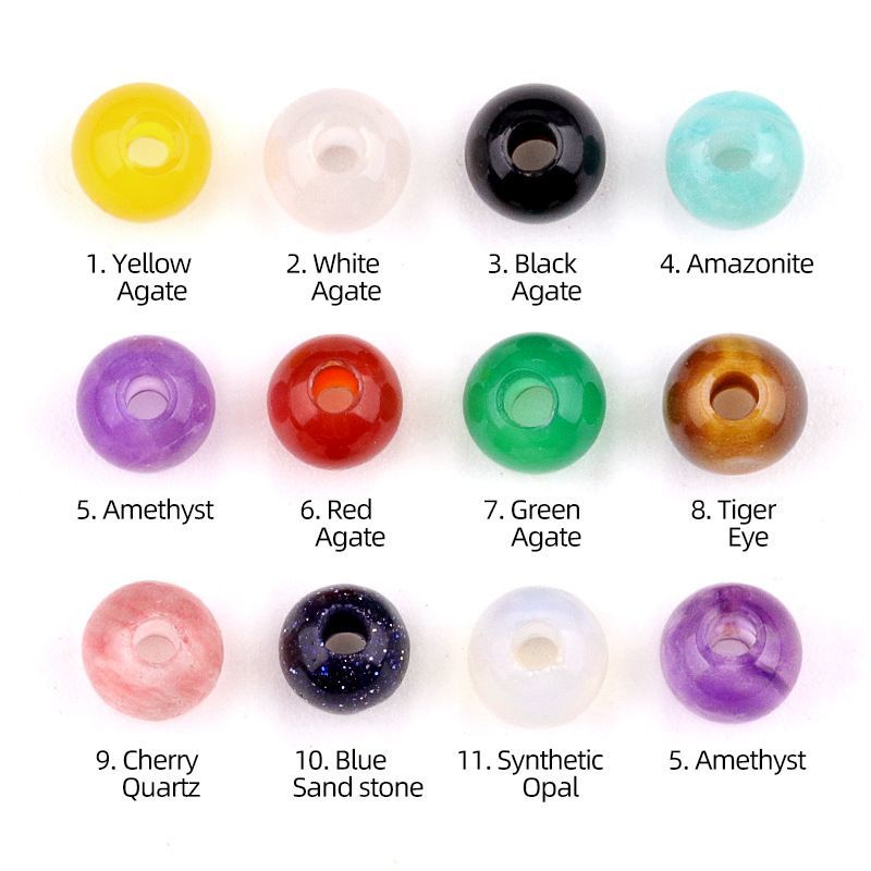 320-6Mm2mm Tianhe pedra alongada ametista preta e branca ágata amarela contas soltas acessórios DIY pulseira contas soltas