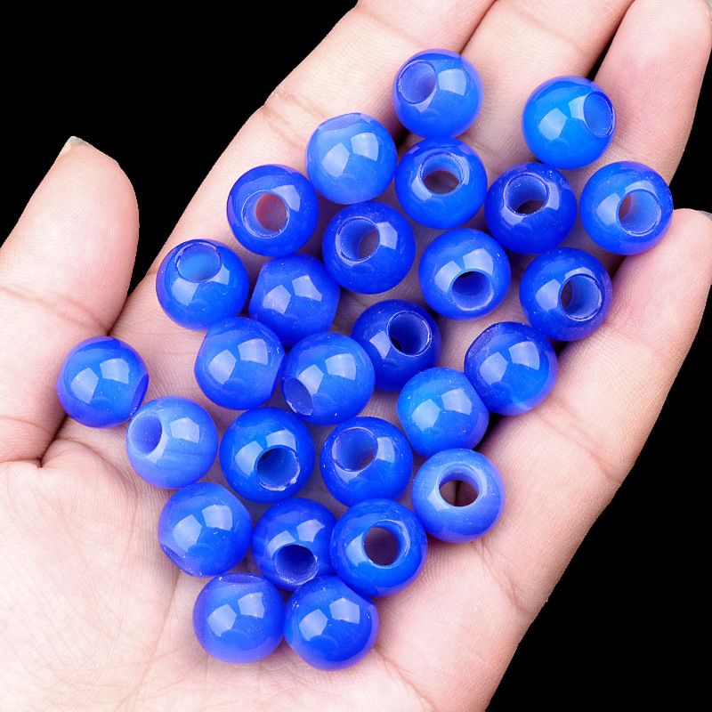317 - Contas de Grandes Furos, Contas Soltas de Ágata Cristalina, 12mm, 5mm, Contas Soltas de Pedra Natural de Grandes Furos, Materiais de Joias DIY Atacado