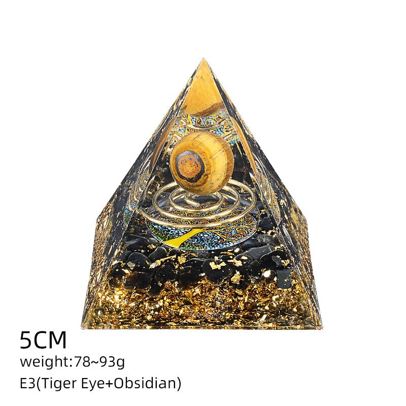 5Cm pirâmide de cristal natural Europeu e americano home office decoração desktop yoga meditação resina pirâmide ornamento