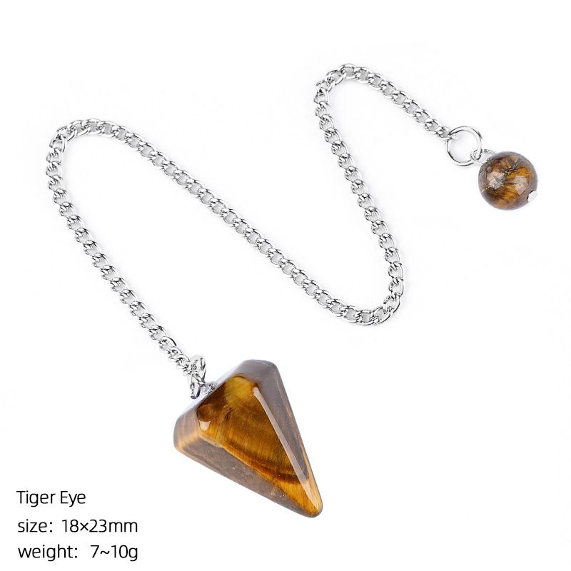 Pingente de cristal natural Coluna hexagonal gravada em pedra natural Acessórios de ioga Frequência ajustável pêndulo de ametista