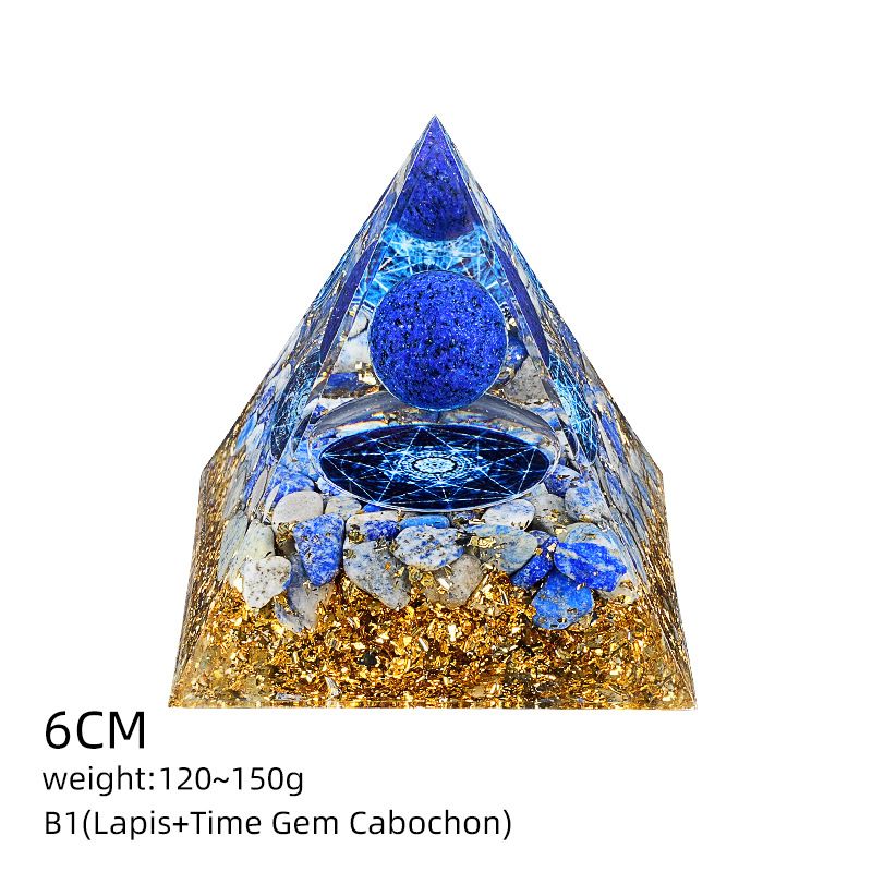 6Cm cristal bola pirâmide ornamento de mesa Chakra Yoga Meditação Resina Yoga Meditação Resina Epóxi