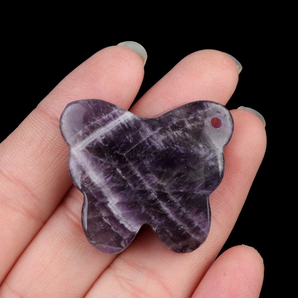 1791 - 30 × 35 mm grande pingente de borboleta, pedra de ágata de cristal natural, enfeite de mesa de borboleta esculpida