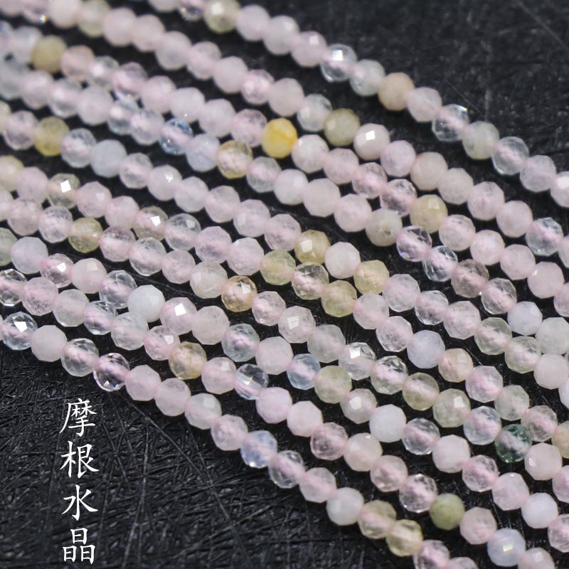260-Agate cristal de pedra preciosa 2mm corte contas redondas turmalina romã água-marinha contas soltas DIY chapelaria gancho de cabelo borla