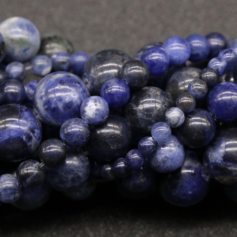 199-Sodalite sodalite contas redondas padrão azul contas soltas DIY pulseira de contas colar acessórios de jóias trabalho em andamento